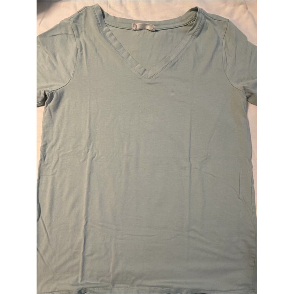 Zenana Outfitters Pale Blue V-Neck Short Sleeve Tee